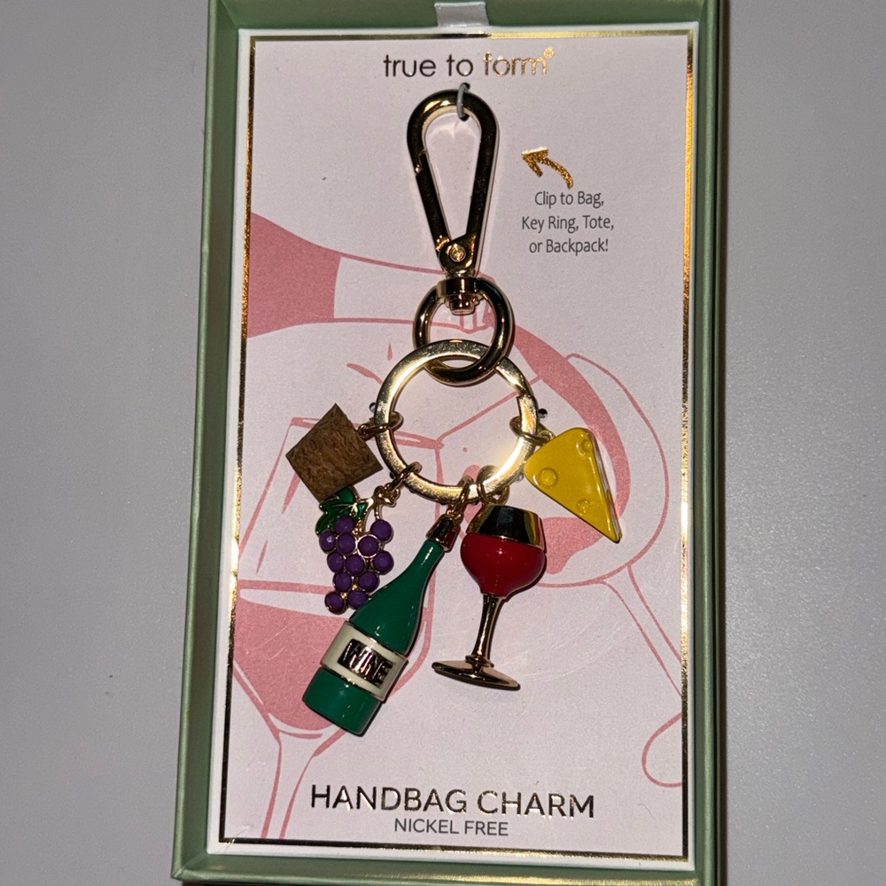 NIB Wine keychain/ bag charm